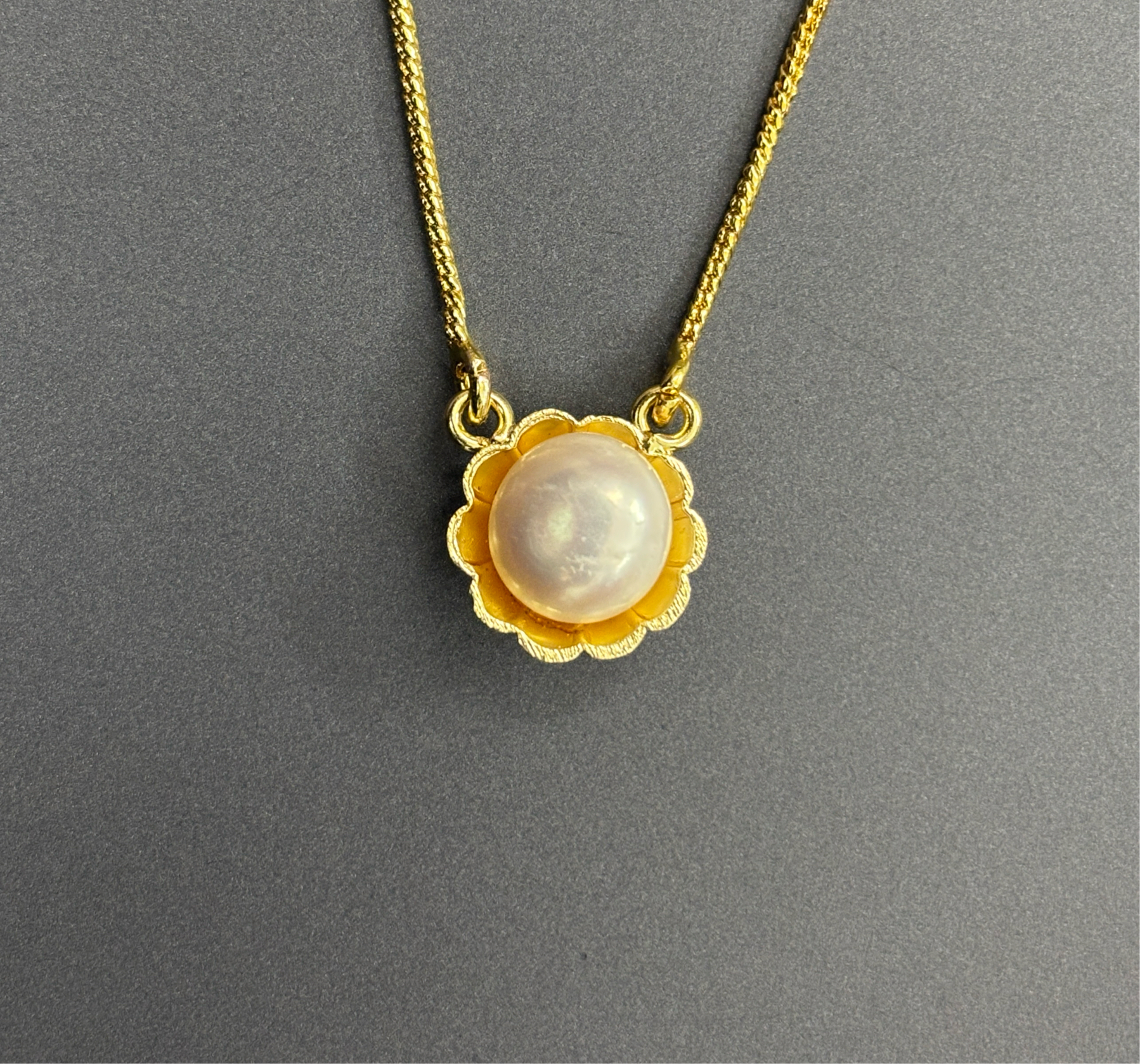 Real Pear Cup Flower Pendant