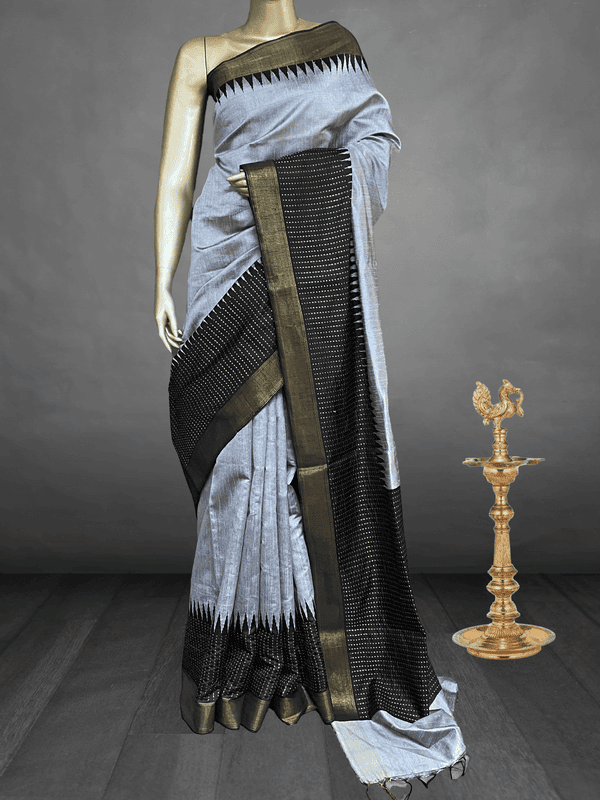 Parvathi - The Pure Raw Silk Saree in Temple Border 18926