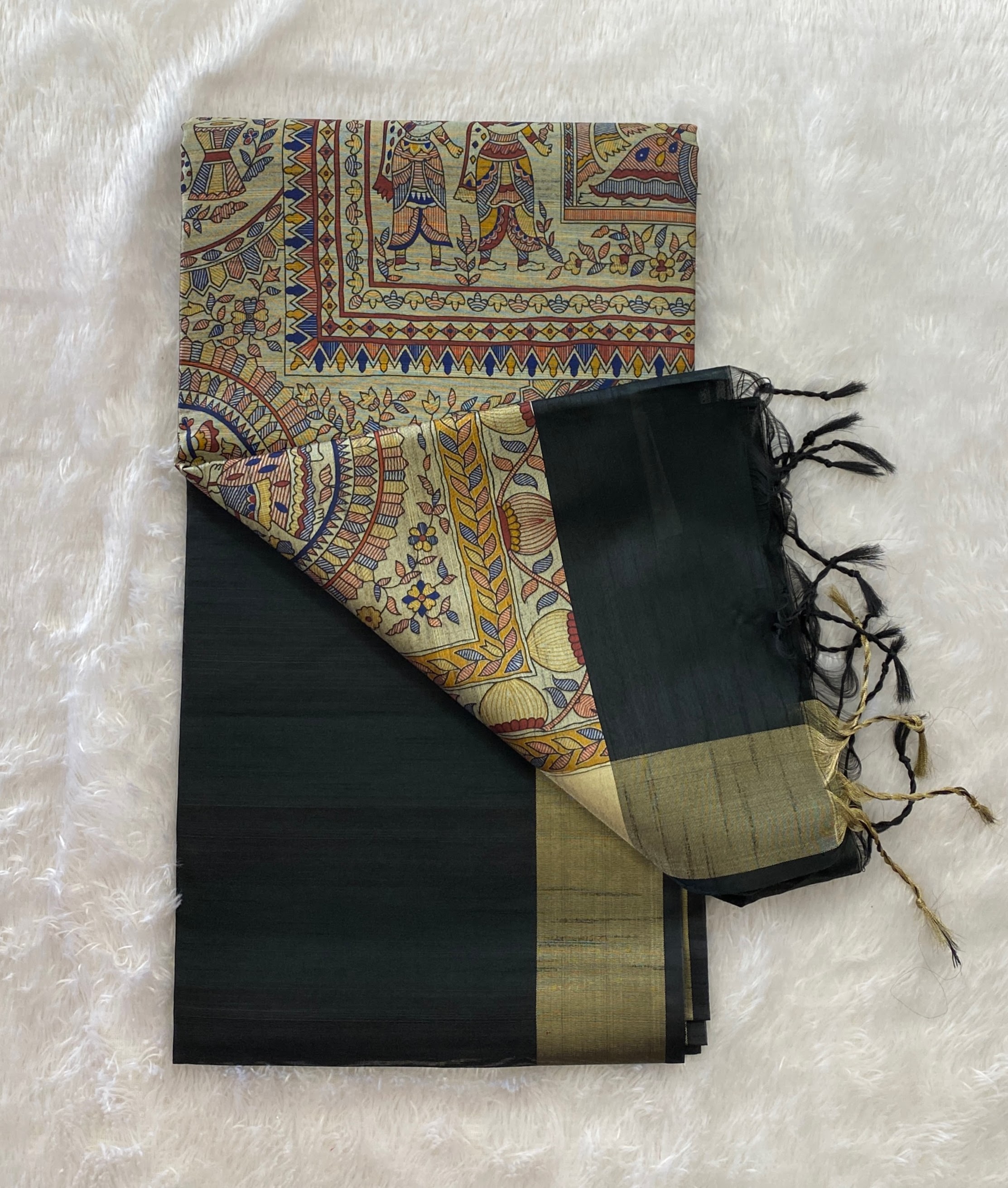 Apsara – Casual Sarees with Tissue Border (Madhubani Edition) 19117