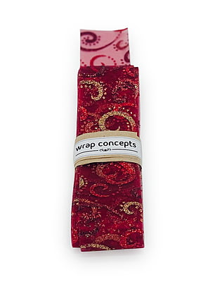 Deep Red Sheer with Glitter Swirleys Deep Red Sheer with Glitter Swirleys