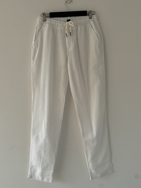 White linen pants