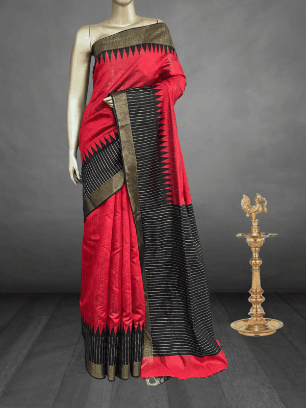 Parvathi - The Pure Raw Silk Saree in Temple Border 18927