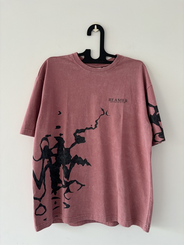 Pink Acid-wash Oversized T-shirts Pink Acid-wash Oversized T-shirts