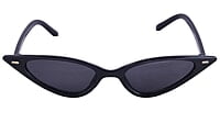 Soigné Female Small Cat Eye Sunglasses.Black Frame.Black Lens with Strings.Black Soigné Female Small Cat Eye Sunglasses.Black Frame.Black Lens with Strings.Black