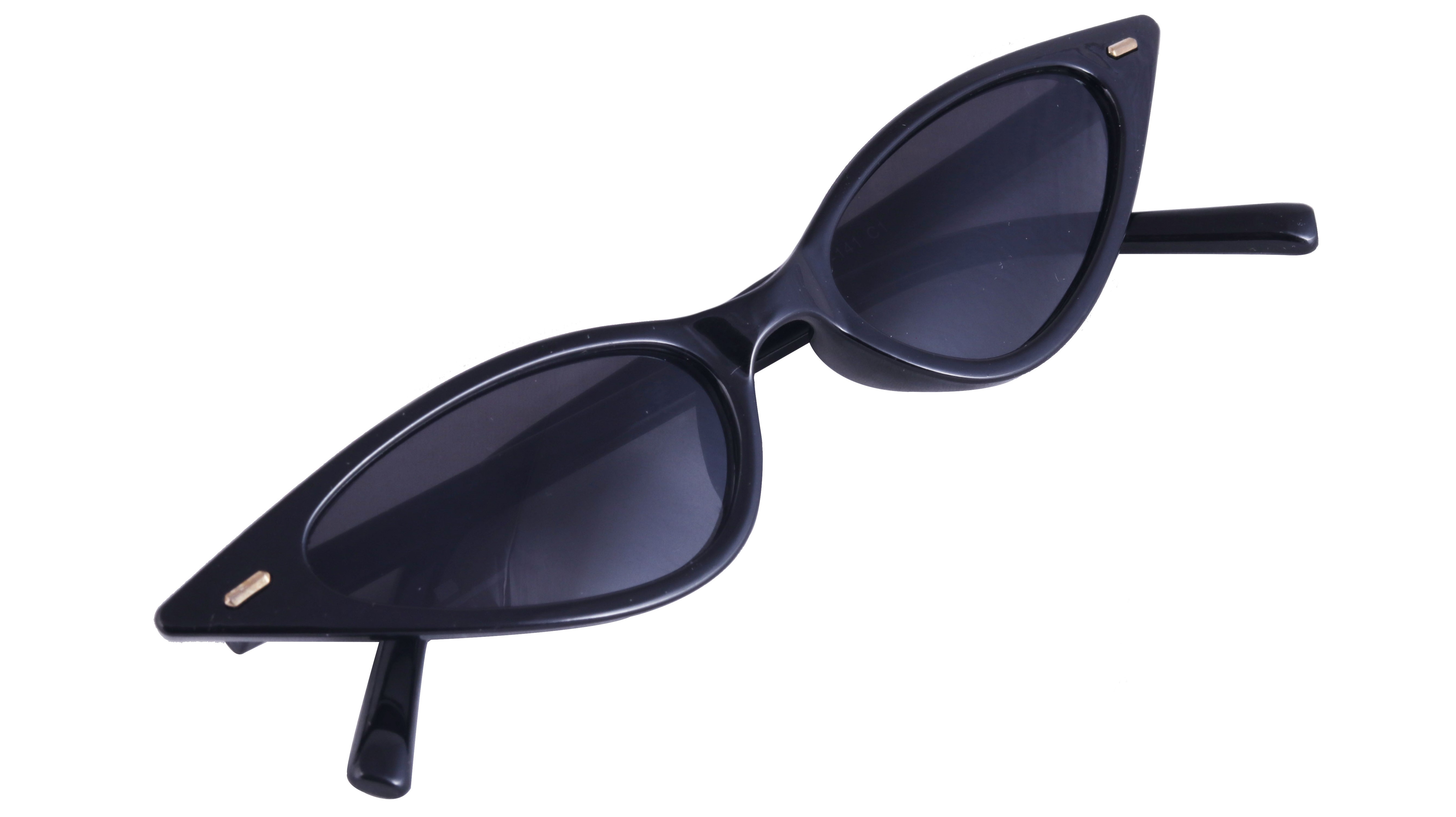Female Small Cat Eye Sunglasses. Black Color UV Protected Lens. Black Color Frame.