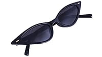 Soigné Female Small Cat Eye Sunglasses.Black Frame.Black Lens with Strings.Black Soigné Female Small Cat Eye Sunglasses.Black Frame.Black Lens with Strings.Black