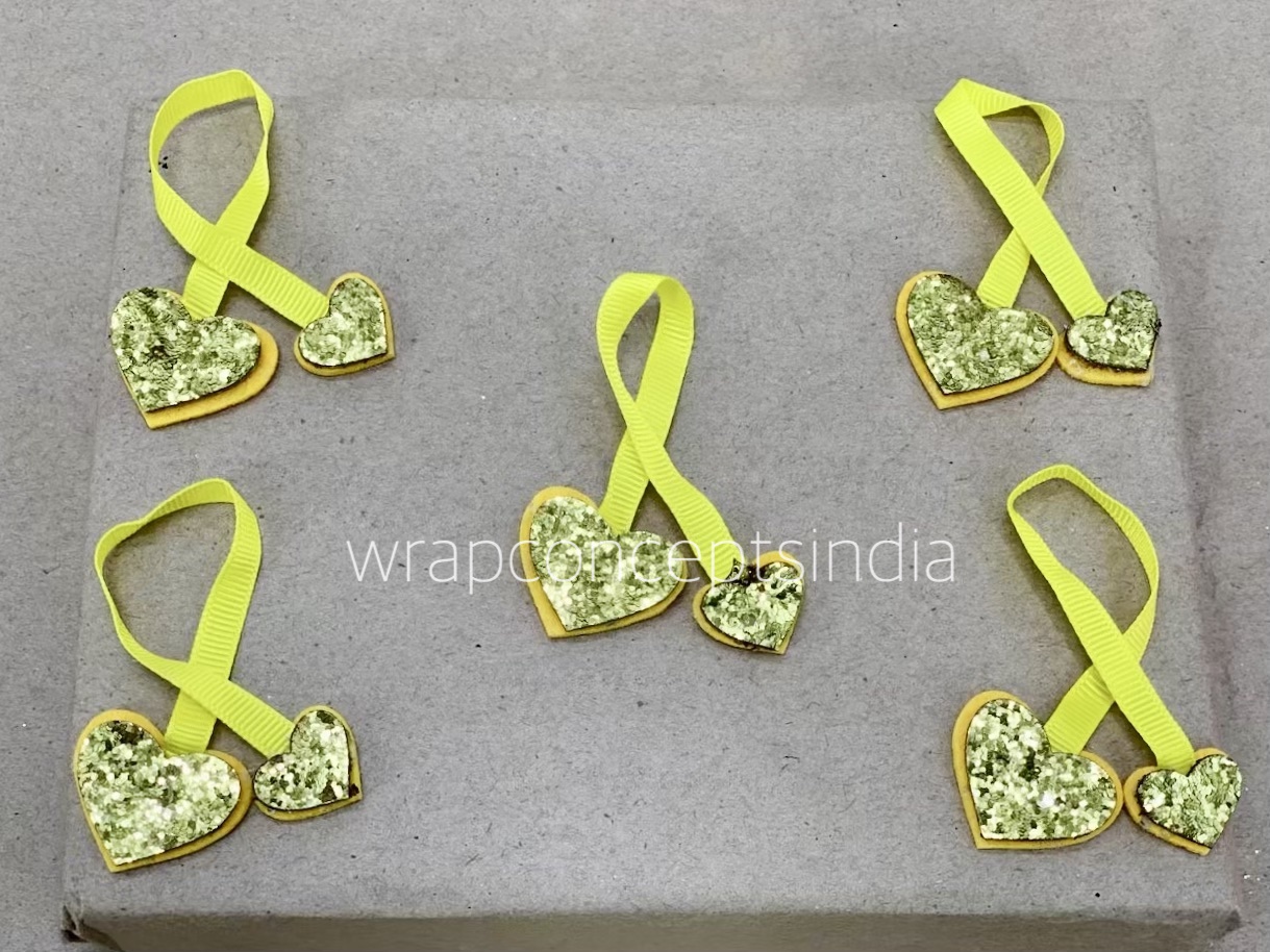 Two Hearts on a Ribbon - Yellow Two Hearts on a Ribbon - Yellow