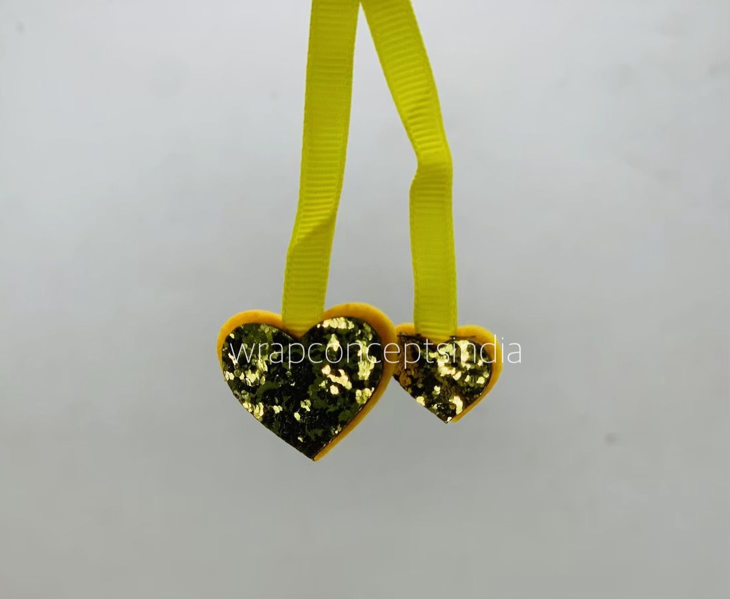 Two Hearts on a Ribbon - Yellow Two Hearts on a Ribbon - Yellow