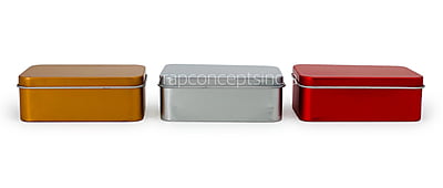Rectangle Tins - Bronze/Red/Silver (Pack of 6)