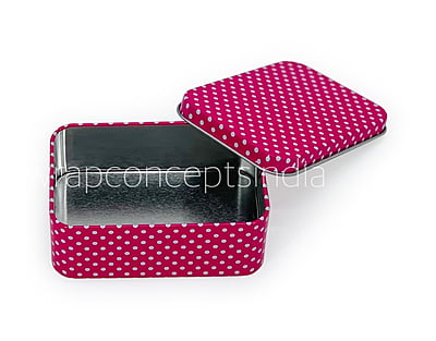 Hot Pink Polka Rectangle Tins (Pack of 6) Hot Pink Polka Rectangle Tins (Pack of 6)