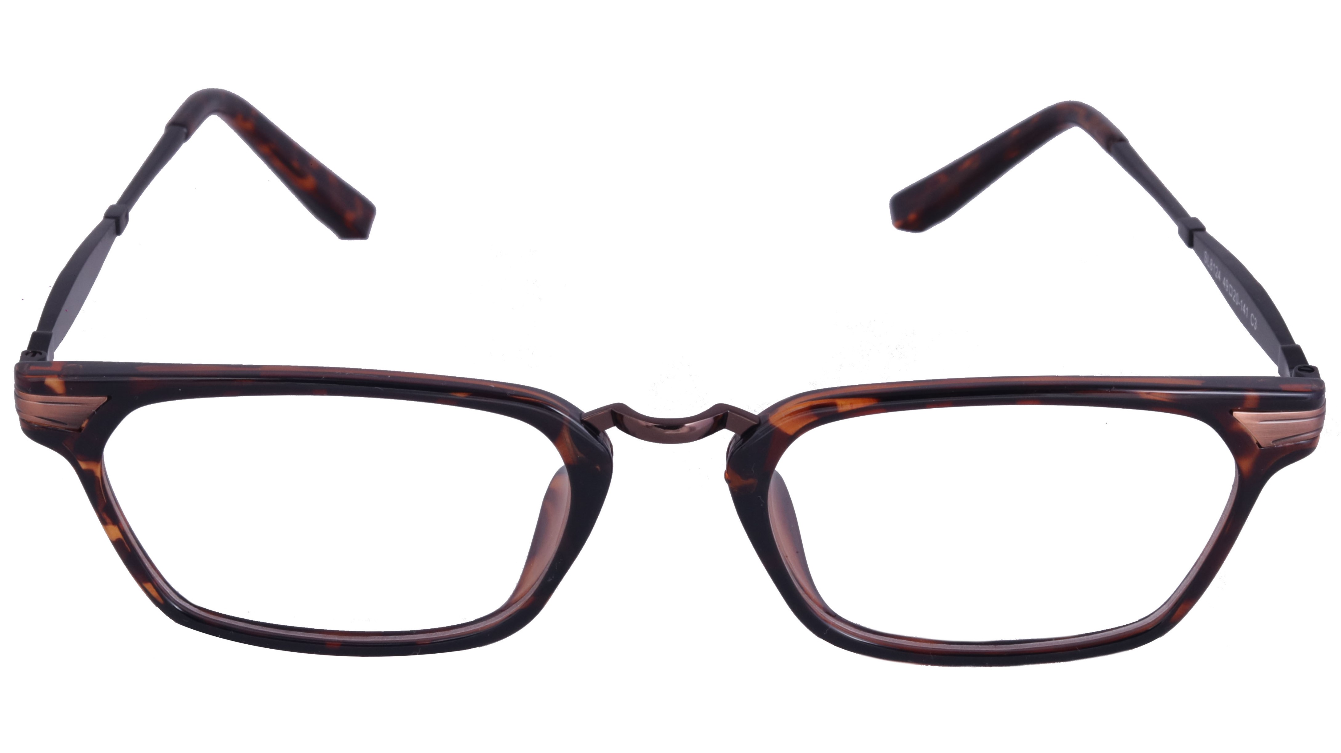 Combo Offers Soigné Unisex Large Rectangular Spectacle Frames.Multi Color - with Soigné PU Leather Pouch For Sunglasses & Spectacle Frames. Shiny Black-1qty