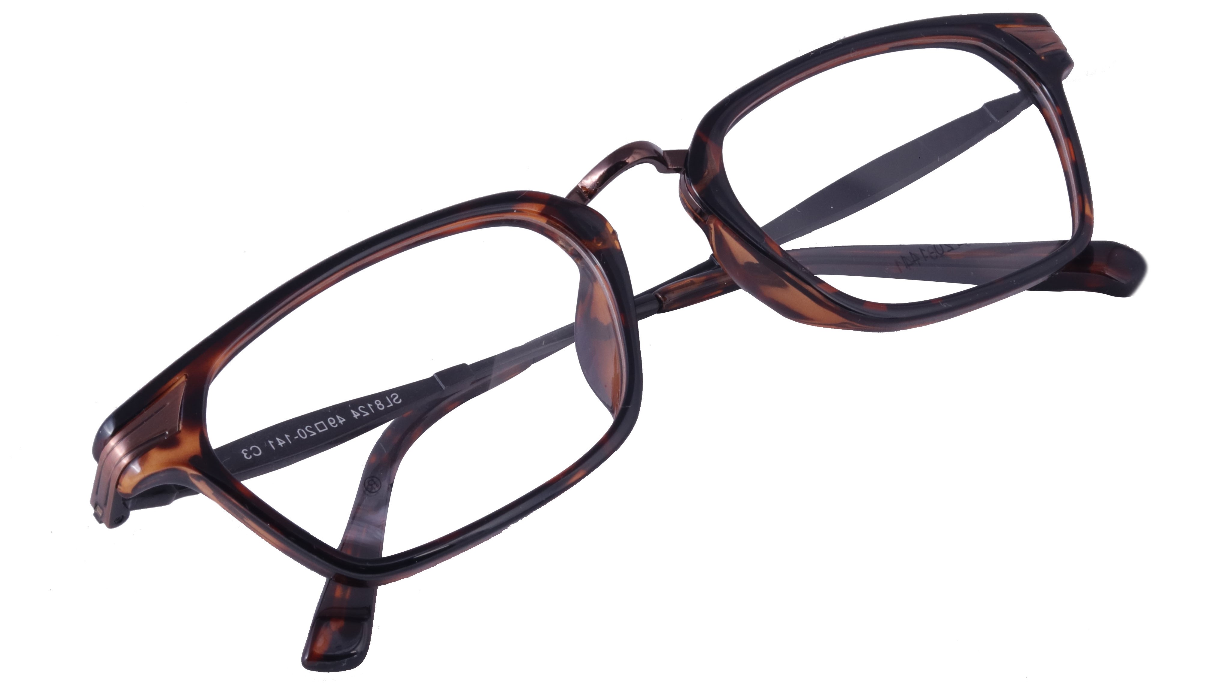 Combo Offers Soigné Unisex Large Rectangular Spectacle Frames.Multi Color - with Soigné PU Leather Pouch For Sunglasses & Spectacle Frames. Shiny Black-1qty