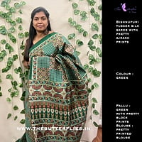 Pure Tusser Silk Saree with Pretty Ajrakh Prints BMRSTUS18141