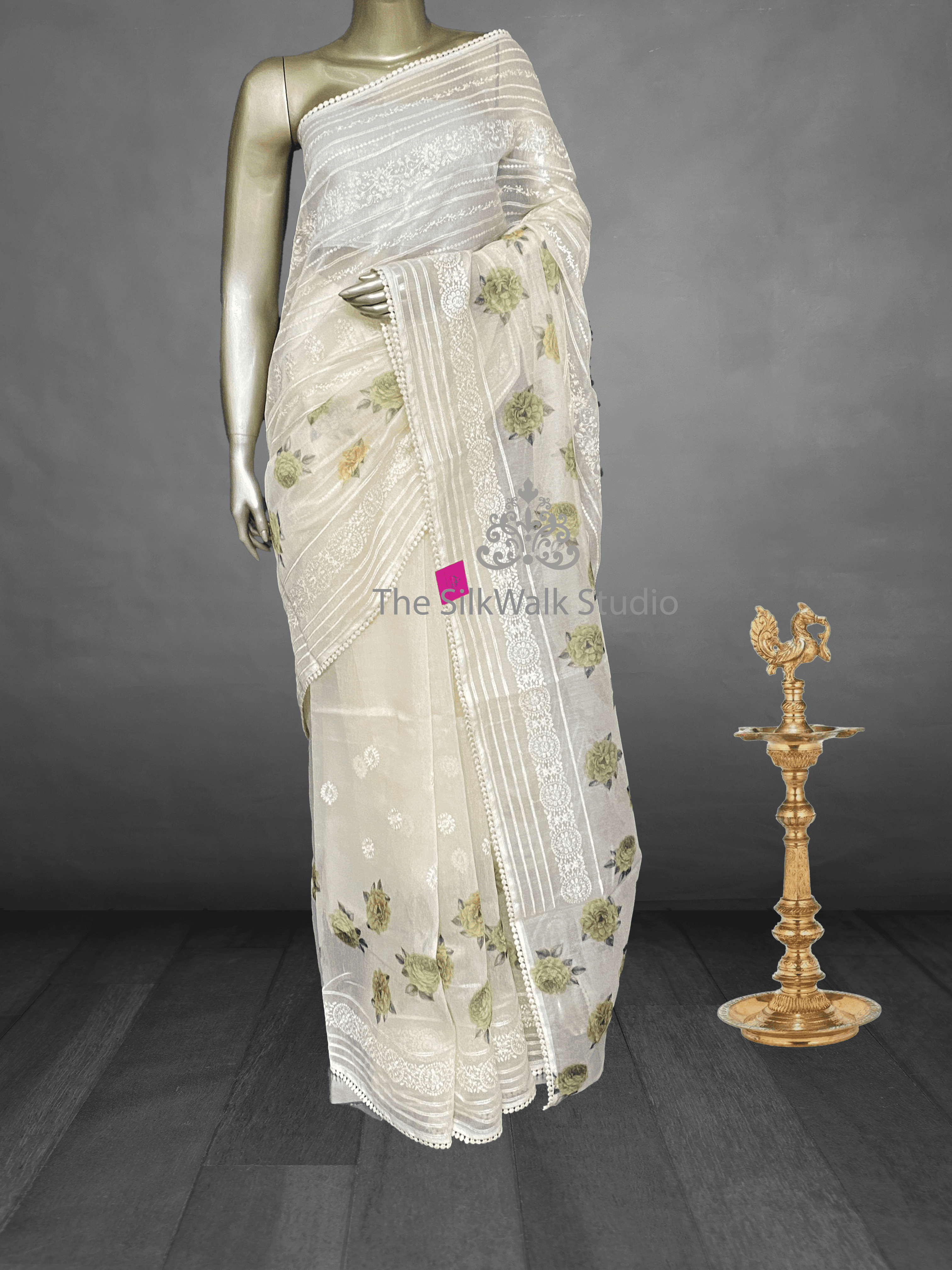 NITARA - THE DIGITAL ROSE FLOWER PRINT SAREES 19394