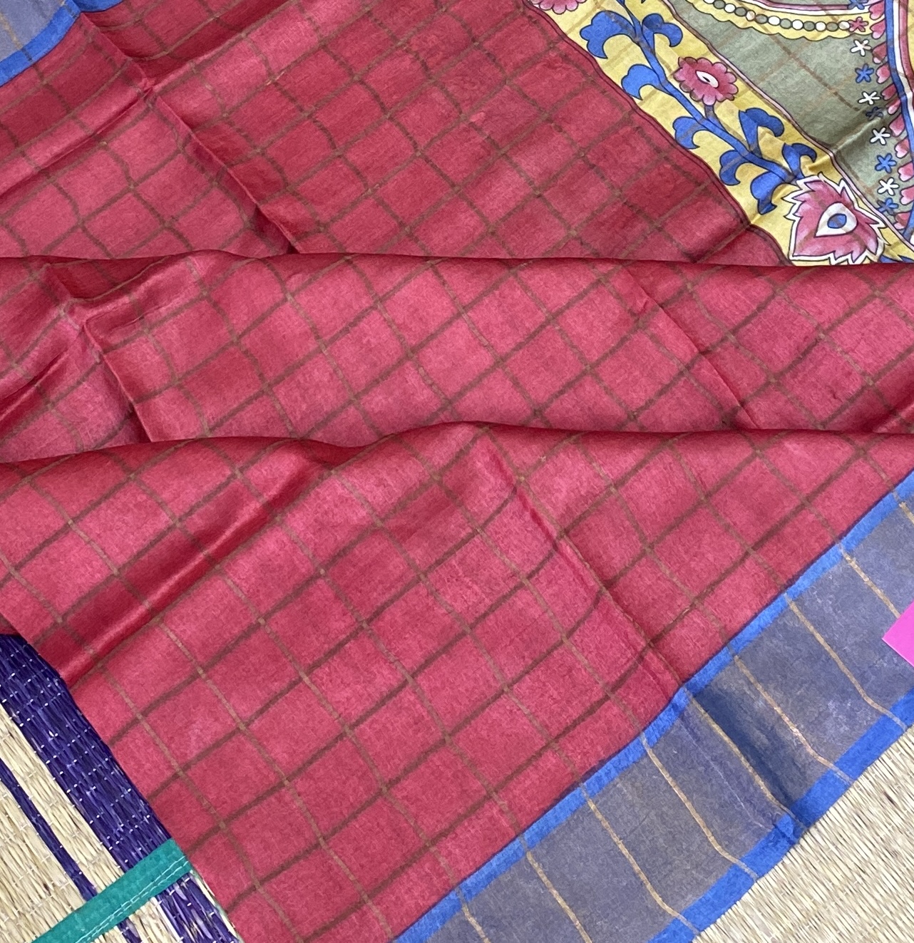 Brindha - Kattam Pure Tussar Silk Sarees Kalamkari Edition SWS2 Brindha - Kattam Pure Tussar Silk Sarees Kalamkari Edition SWS2