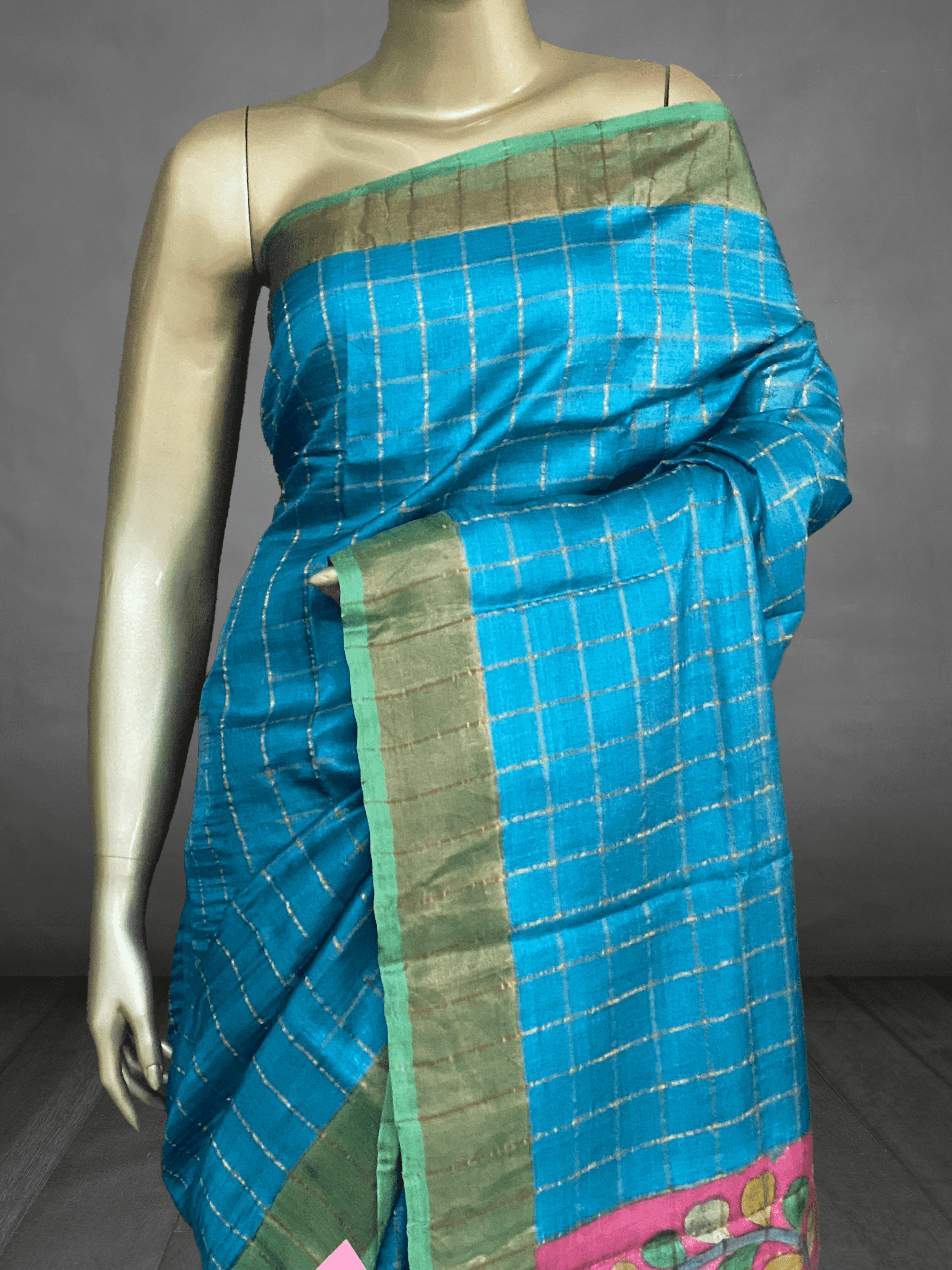 Brindha - Kattam Pure Tussar Silk Sarees Kalamkari Edition 13964