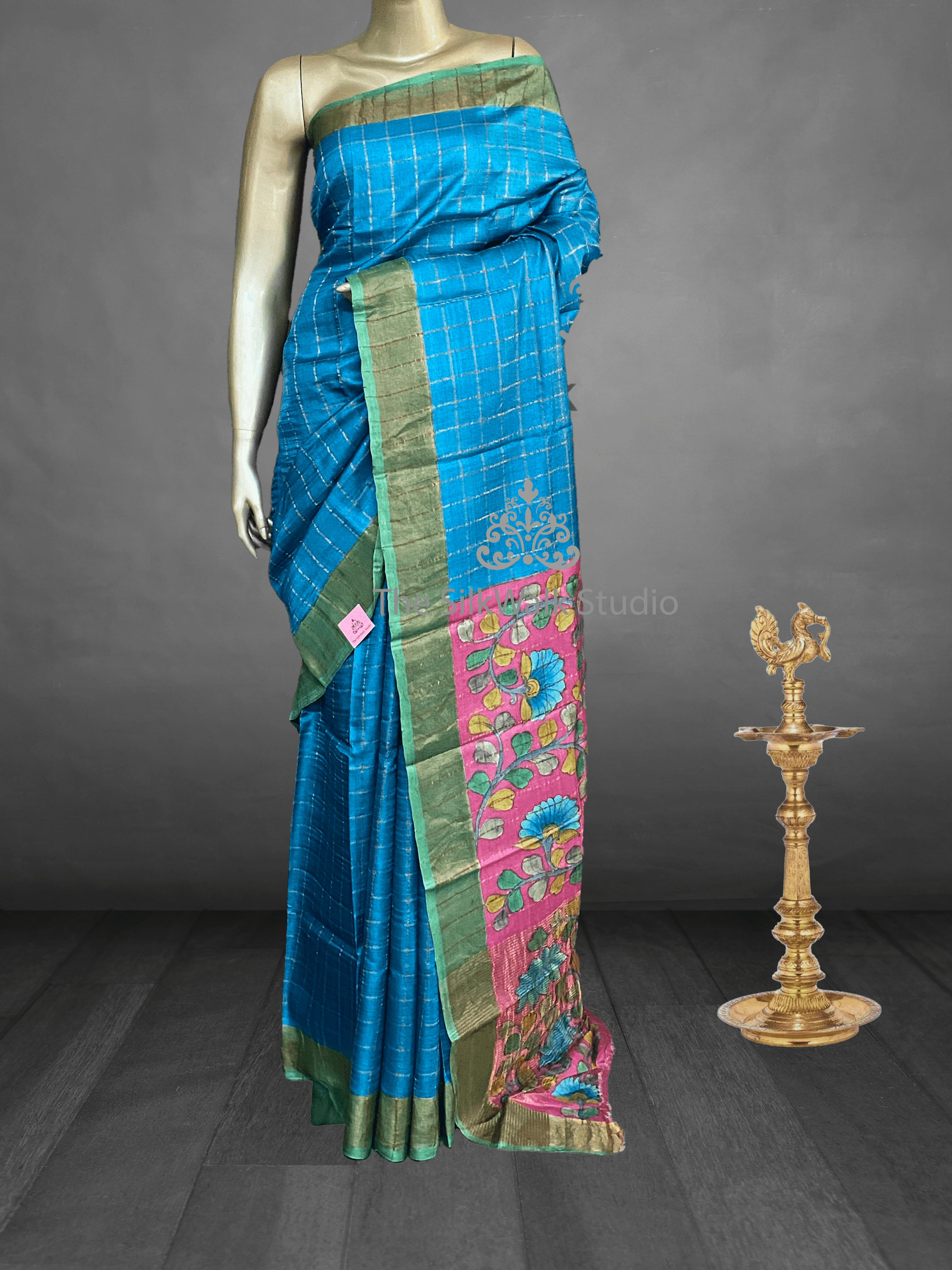 Brindha - Kattam Pure Tussar Silk Sarees Kalamkari Edition 13964