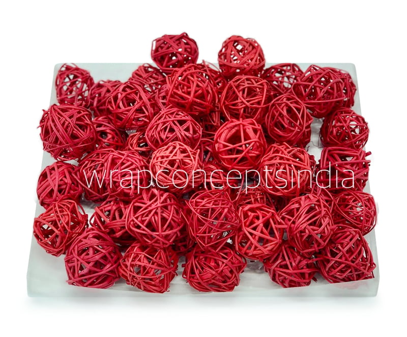 Red Wicker Balls - Big/Small Red Wicker Balls - Big/Small