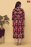 Mix n match Floral printed aliacut kurtha(Pink)(pack of all sizes )