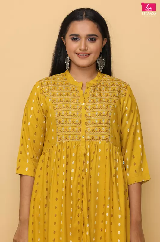 Rayan embroidery cord set  yellow (Pack of all sizes)