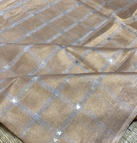 Sunehri – Pure Tissue Sarees (Checks Pattern)