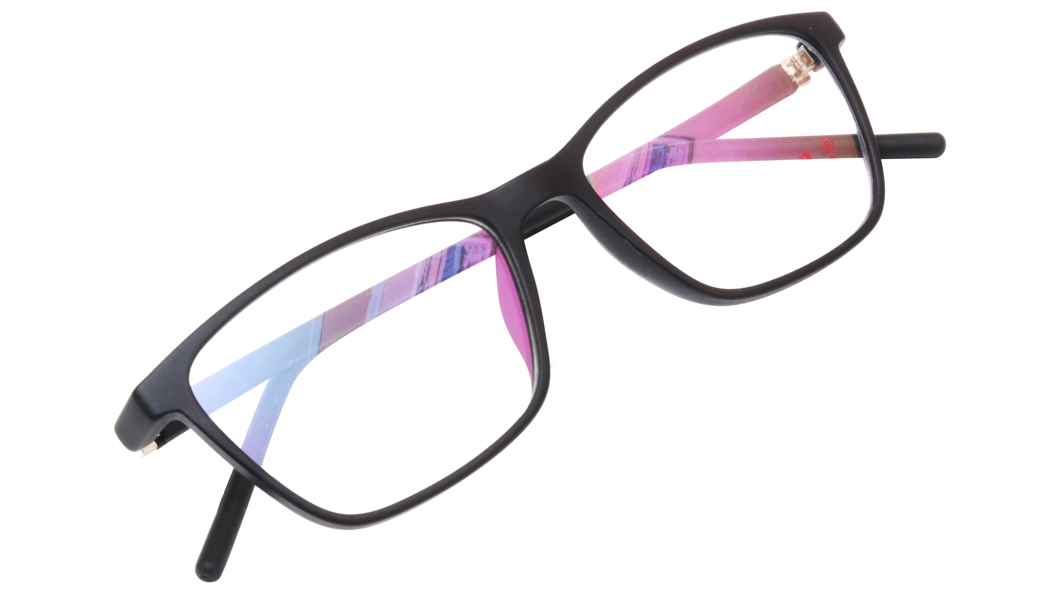 Unisex Rectangular Spectacle Frame. Matte Black Color Frame.