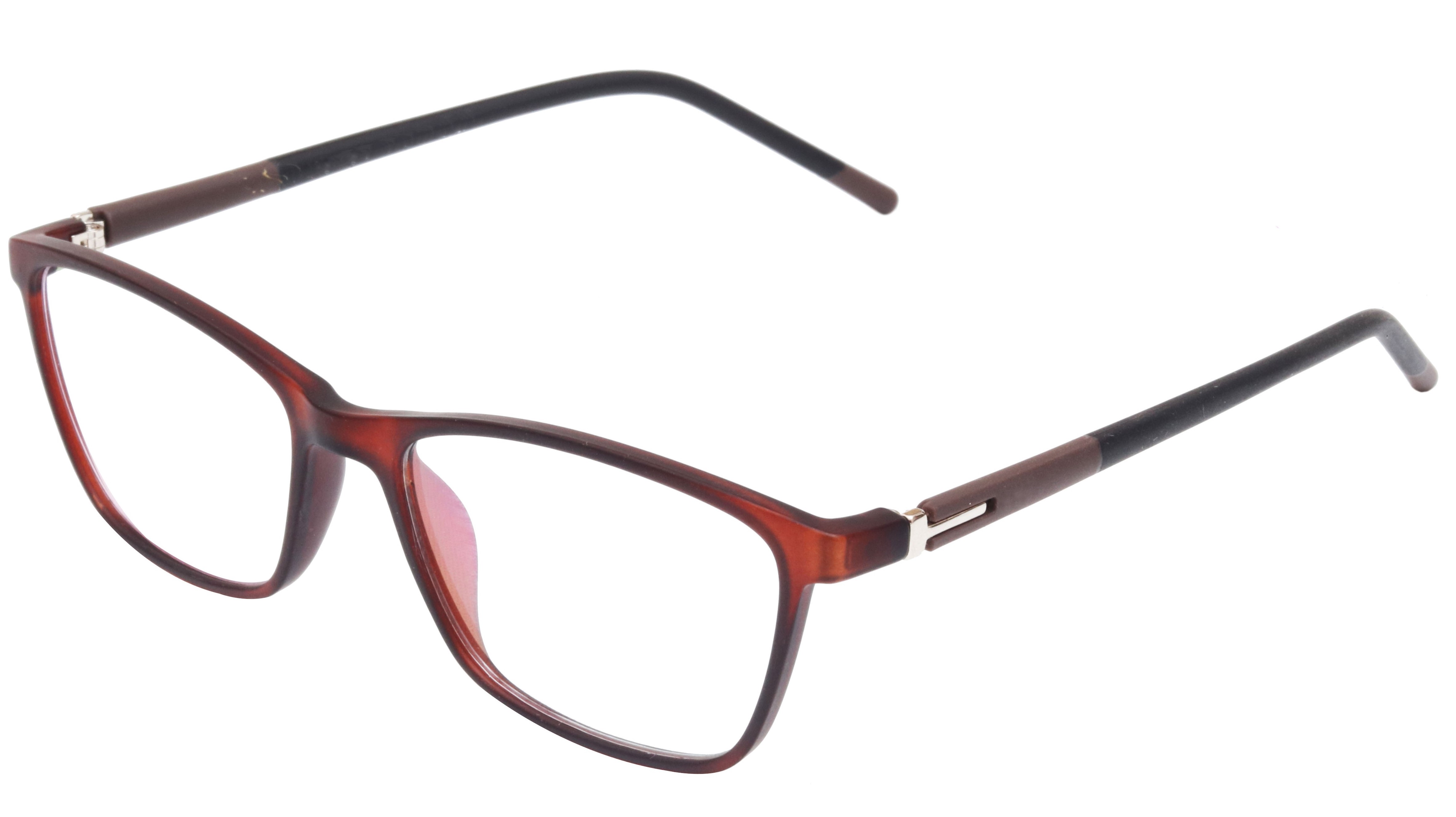Unisex Rectangular Medium Spectacle Frame. Matte Brown Color Rim.
