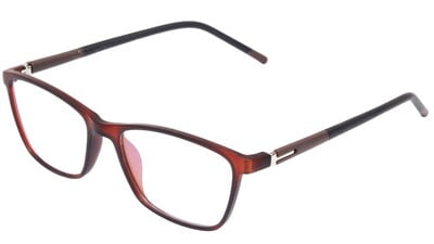 Unisex Rectangular Medium Spectacle Frame. Matte Brown Color Rim.