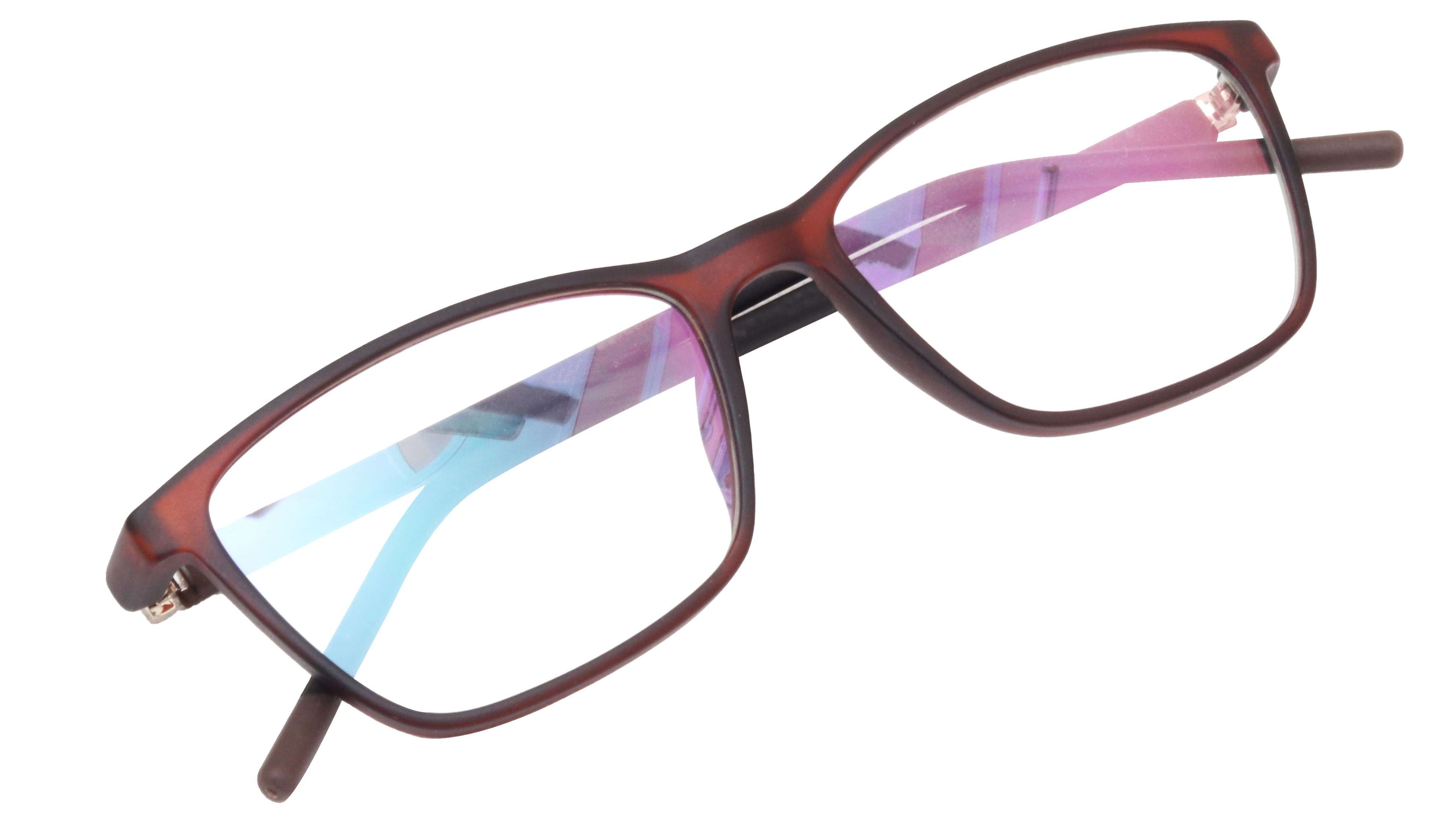 Unisex Rectangular Medium Spectacle Frame. Matte Brown Color Rim.