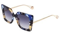 Female Oversized Square Sunglasses. Multi Color Color Rim. See Through Gradient Grey Color Lens. Female Oversized Square Sunglasses. Multi Color Color Rim. See Through Gradient Grey Color Lens.