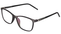 Unisex Rectangular Spectacle Frame. See Through Matte Grey Color Rim. Grey & Black Color Temple. Unisex Rectangular Spectacle Frame. See Through Matte Grey Color Rim. Grey & Black Color Temple.