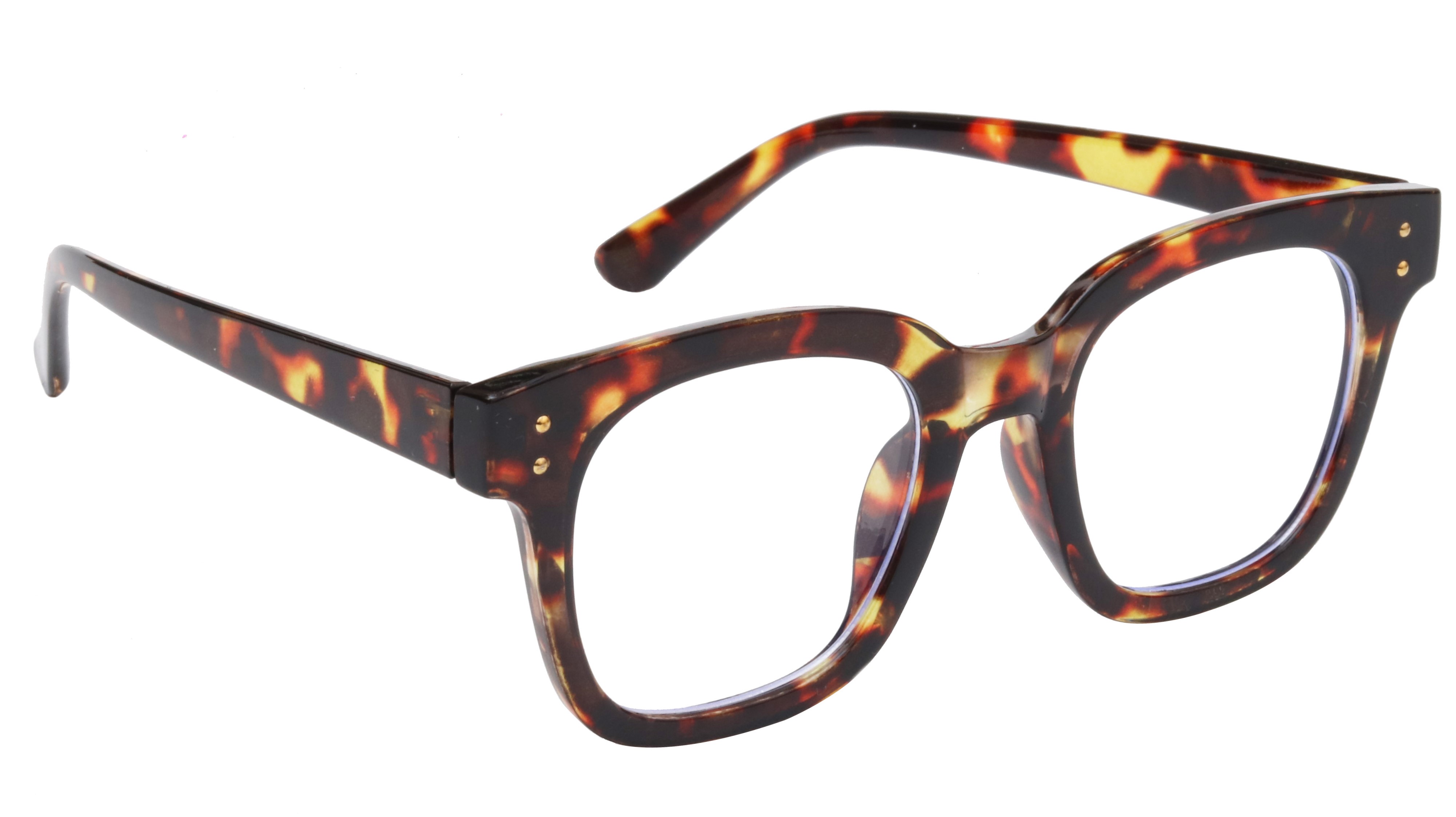 Unisex Oversized Thick Square Spectacle Frame. Tortoise Print Frame.