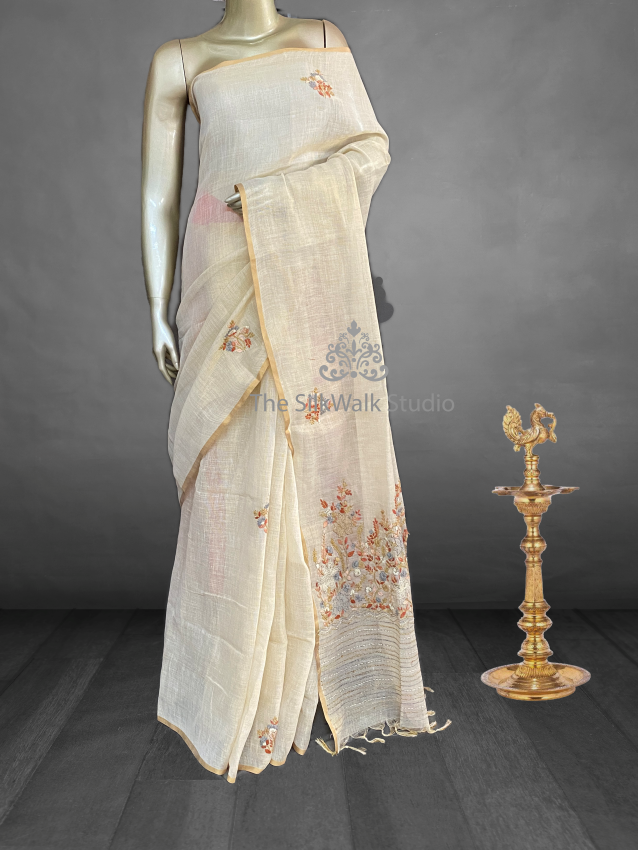 Amaya - The Linen Thread Embroidery Saree SWS35 Amaya - The Linen Thread Embroidery Saree SWS35