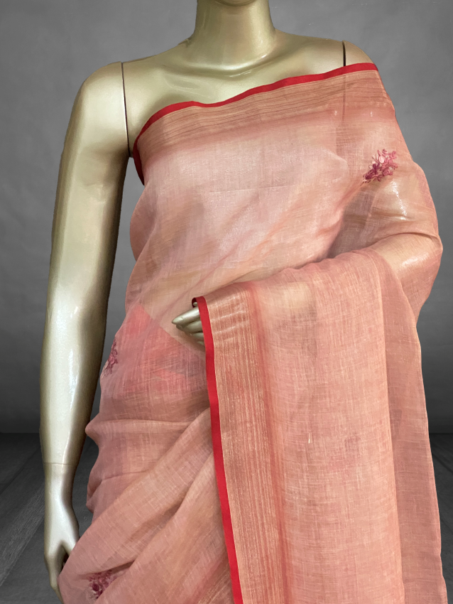 Saanvi - The Linen French Knot Saree SWS37