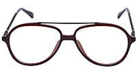Unisex Large Aviator Spectacle Frame. Matte Brown Color Frame