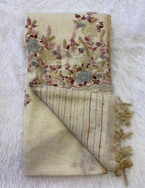 Amaya - The Linen Thread Embroidery Saree SWS35 Amaya - The Linen Thread Embroidery Saree SWS35