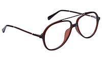 Unisex Large Aviator Spectacle Frame. Matte Brown Color Frame