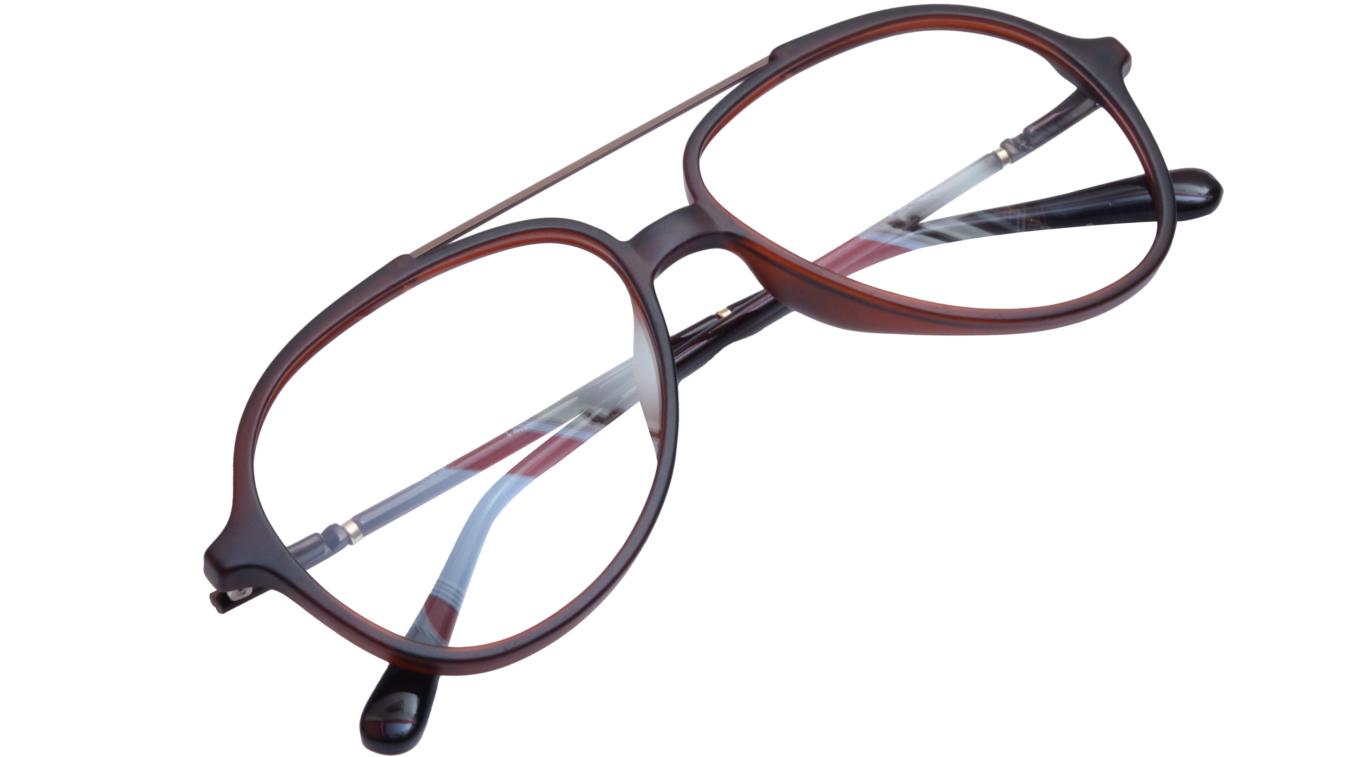 Unisex Large Aviator Spectacle Frame. Matte Brown Color Frame
