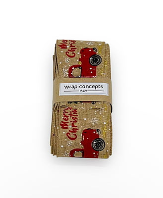 Merry Christmas Natural Burlap Ribbon