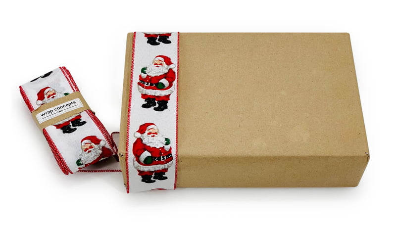 Santa Claus White Burlap Ribbon Santa Claus White Burlap Ribbon