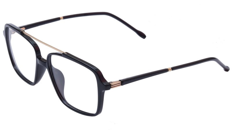 Unisex Rectangular Spectacle Frame. Black &Gold Color Frame. Unisex Rectangular Spectacle Frame. Black &Gold Color Frame.