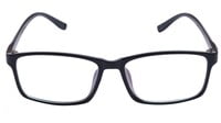 Rectangular Spectacle Frame. Glossy Black Color Frame. Transparent ARC Lens.
