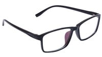 Rectangular Spectacle Frame. Glossy Black Color Frame. Transparent ARC Lens.