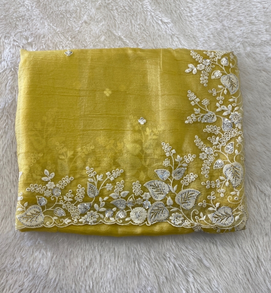 Rachel - The Crush Organza Saree in Thread Embroidery SWS48 Rachel - The Crush Organza Saree in Thread Embroidery SWS48