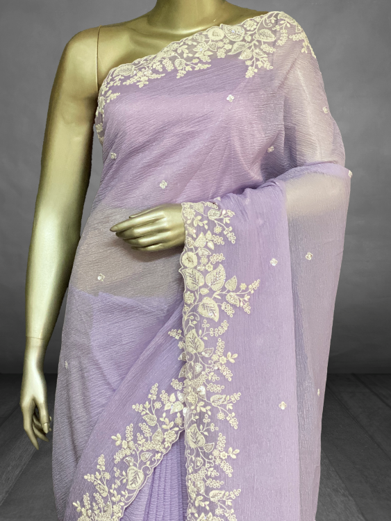 Rachel - The Crush Organza Saree in Thread Embroidery SWS48 Rachel - The Crush Organza Saree in Thread Embroidery SWS48