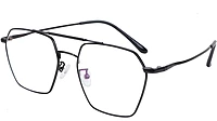 Unisex Medium Hexagon Spectacle Frame. Black Color Metal Frame
