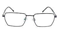 Unisex Large Rectangular Spectacle Frame. Black Metal Frame