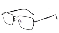 Unisex Large Rectangular Spectacle Frame. Black Metal Frame