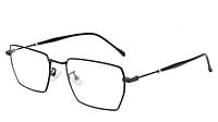 Unisex Large Rectangular Spectacle Frame. Black Metal Frame Unisex Large Rectangular Spectacle Frame. Black Metal Frame