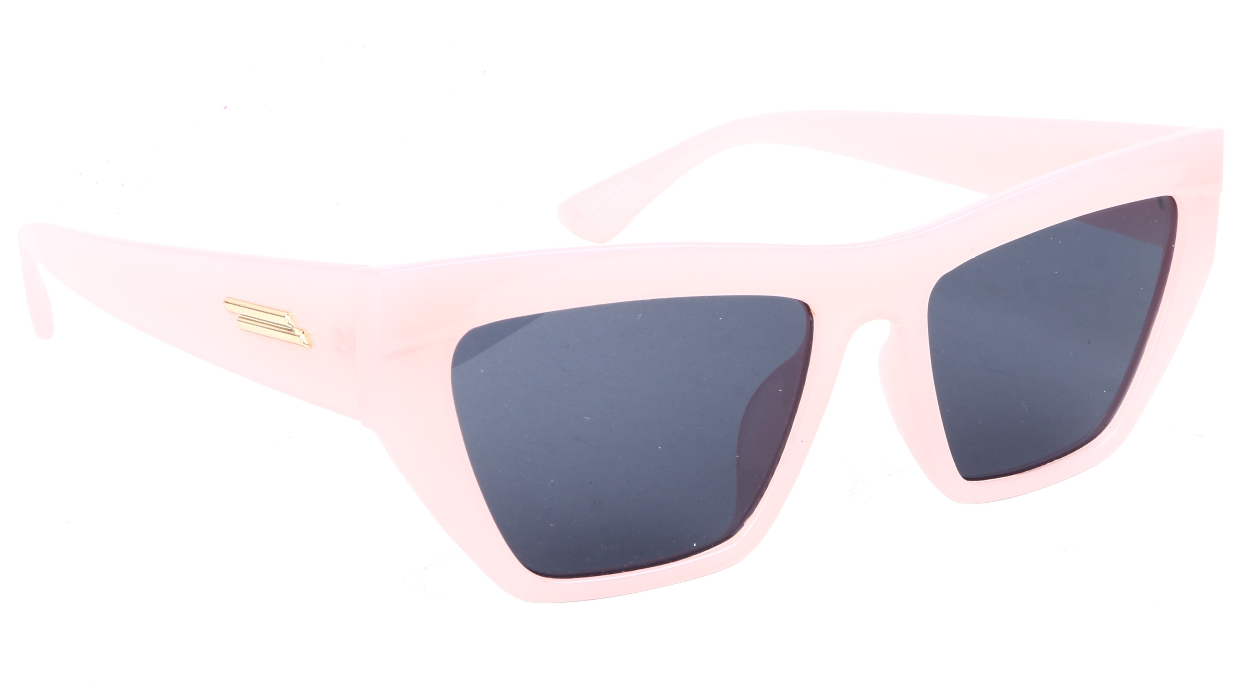 Female Large Rectangular Sunglasses. Light Pink Color Frame.